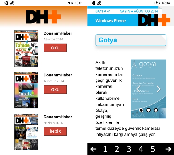 DH+ Dergi Artık Windows 8.1,Windows Phone 8 ve 8.1'de