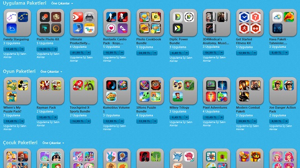 Uygulama ve oyun paketleri Appstore'daki yerini aldı