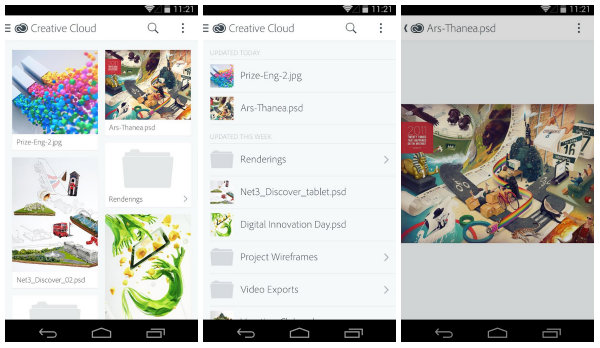 Creative Cloud önizleme olarak Android için indirmeye sunuldu