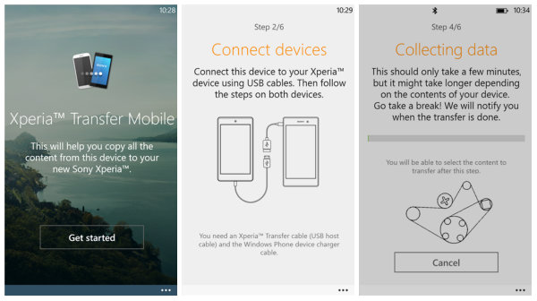 Sony Xperia Transfer Mobile uygulaması Windows Phone'a geldi