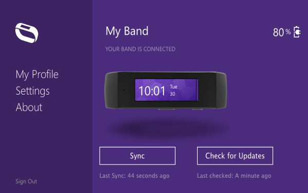Microsoft Band akıllı bileklik, uygulamalarda görünmeye başladı