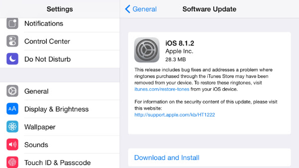 iOS 8.1.2 güncellemesi indirmeye sunuldu