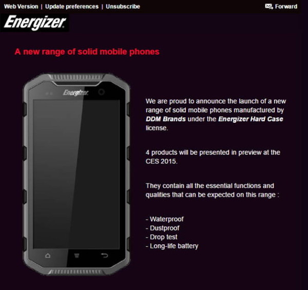 Energizer akıllı telefonları geliyor