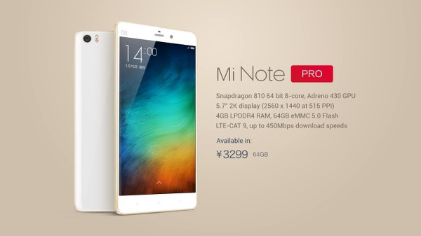 Karşınızda Xiaomi'nin Snapdragon 810'lu akıllı telefonu : Mi Note Pro