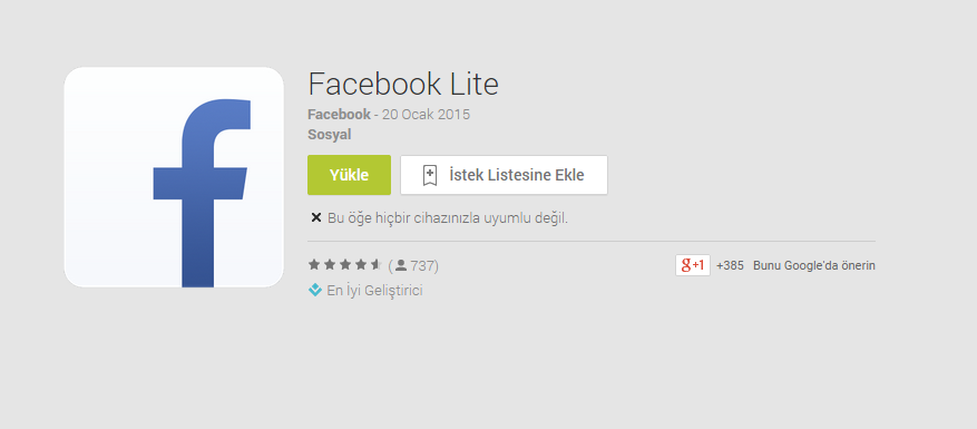 Facebook düşük donanımlı android cihazlar için Facebook Lite uygulamasını yayınladı