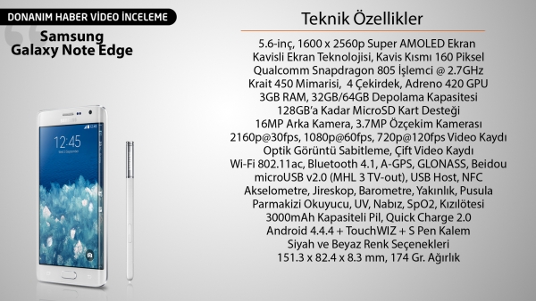 Samsung Galaxy Note Edge video inceleme 'Kavisli ekran, Snapdragon 805 ve dahası...'