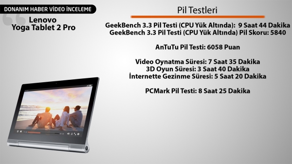 Lenovo Yoga Tablet 2 Pro inceleme videosu 'Tasarımı, dahili projektörü ve JBL imzalı 2+1 ses sistemi ile bu tablet farklı'