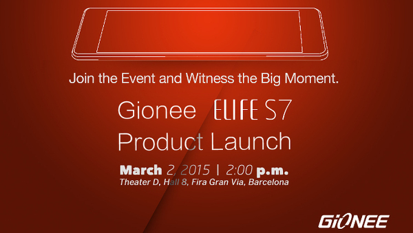 Gionee Elife S7 modeli MWC 2015 fuarında tanıtılacak