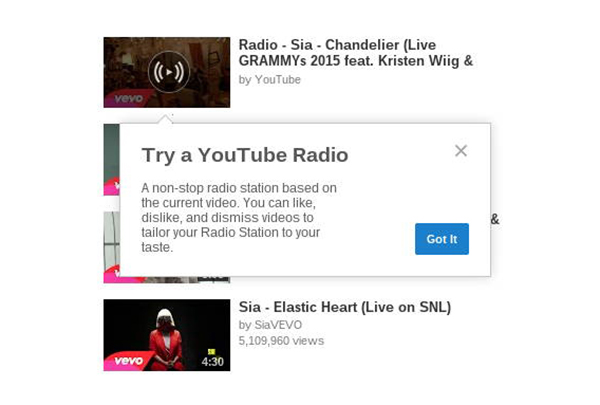 YouTube, Radyo özelliğinin denemelerini yapıyor