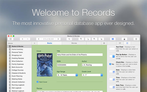 OSX için yeni kişisel veritabanı uygulaması: Records