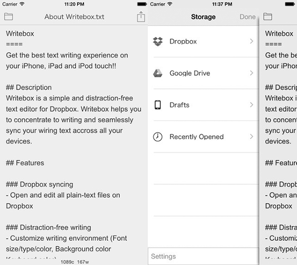 Metin tabanlı evrensel iOS uygulaması Writebox artık ücretsiz