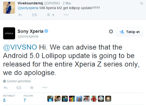 Sony yalnızca Xperia Z serisine Lollipop güncellemesi vereceğini açıkladı