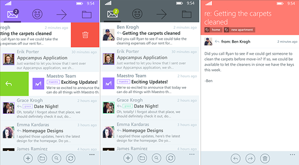 Windows Phone için Maestro e-posta istemcisi kullanıma sunulu