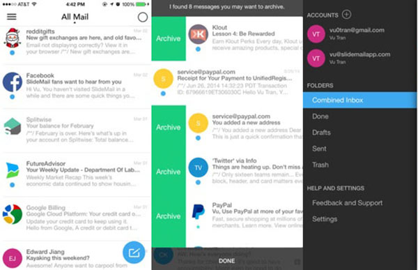 iOS için yeni akıllı e-posta uygulaması: SlideMail