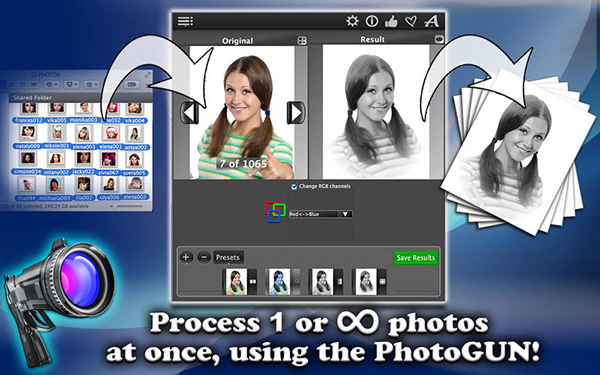 Çoklu düzenleme desteğiyle dikkat çeken OSX uyumlu PhotoGunLite artık ücretsiz