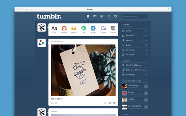 Tumblr, iOS platformunda güncellendi