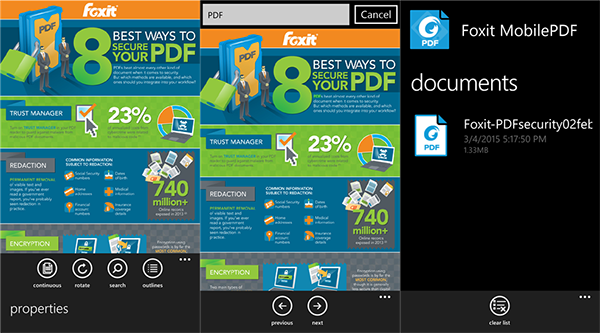 Windows Phone için Foxit Mobile PDF kullanıma sunuldu