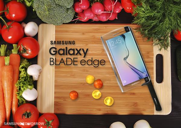 Samsung'dan 1 Nisan şakası : 'Satır telefon' Samsung Galaxy Blade Edge
