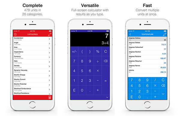 iOS uyumlu birim çeviri uygulaması Converter Pro artık ücretsiz
