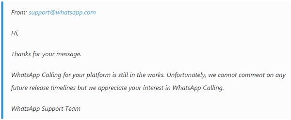 Windows Phone cihazları için WhatsApp arama özelliğinin hazırlık aşamasında olduğu onaylandı