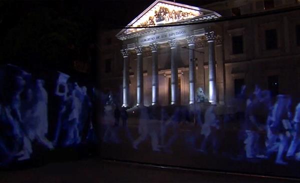 İspanya'da ilk kez holografik protesto gösterisi düzenlendi