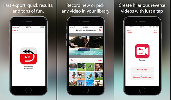 Videoları tersine çeviren iOS uygulaması Reverser bugüne özel ücretsiz
