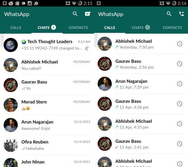 WhatsApp, Android tarafında Materyal tasarım anlayışına geçiş yaptı