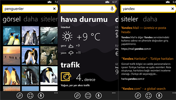 Yandex'in Windows Phone uygulaması da güncellendi