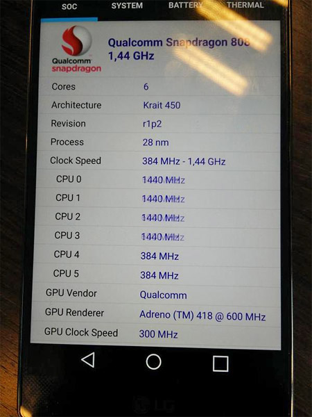 Snapdragon 808 çipsetli LG G4 olduğu iddia edilen bir cihazın canlı görseli sızdırıldı