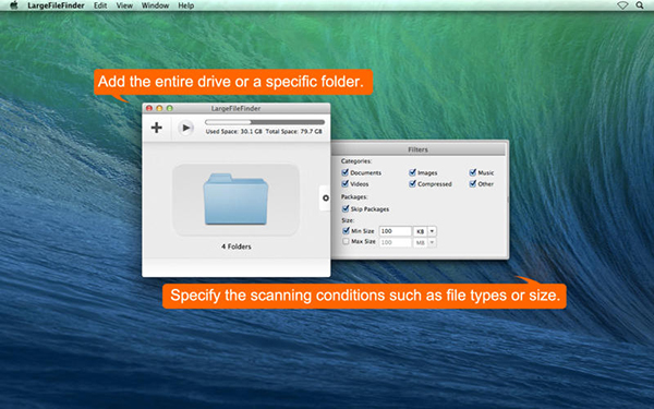 Büyük dosyalar için geliştirilen Mac uygulaması LargeFileFinder ücretsiz yapıldı
