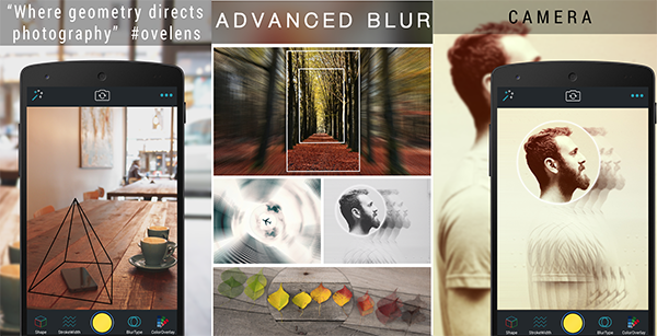 Android için geometrik şekil odaklı yeni fotoğraf uygulaması: Overam