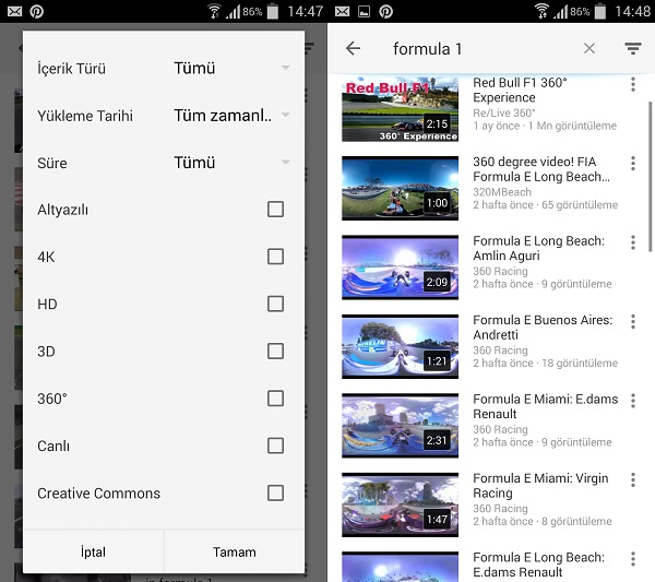 Youtube, 360 derece videoları filtreleme yeteneğine kavuştu