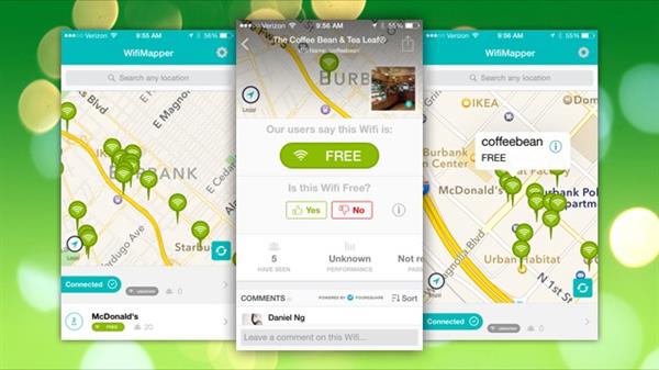 Dünyanın her yerinde ücretsiz wifi noktalarını gösteren uygulama : WifiMapper