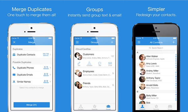 iOS uyumlu Simpler Contacts Pro kısa bir süre için ücretsiz