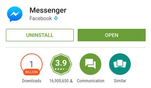 Android için Facebook Messenger 1 milyar indirme rakamını geçti
