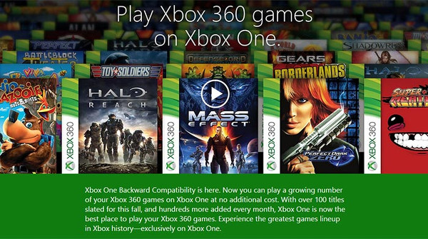 Xbox One'a yerleşik olarak Xbox 360 oyunları desteği geliyor