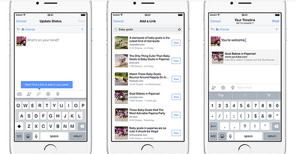 iOS için Facebook, bağlantı bulmayı kolaylaştırıyor