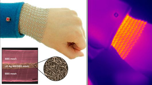 Gümüş nanoteller ile hazırlanan örgü, vücudun istenilen bölümlerine ısı uygulaması yapabiliyor
