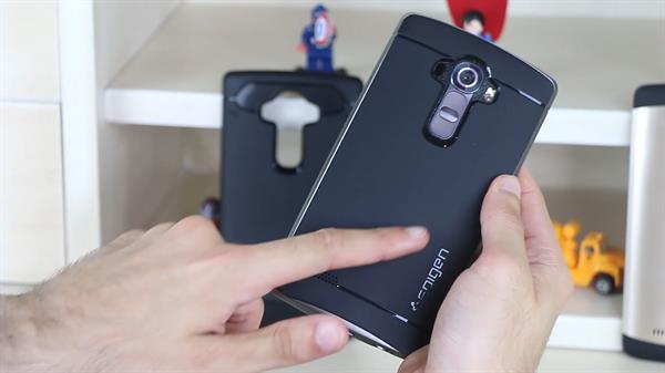 LG G4 için zırhlı kılıflar 'Spigen Slim Armor serisi' video inceleme