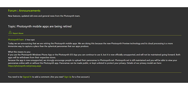 Microsoft, Photosynth uygulamasını emekliye ayırıyor