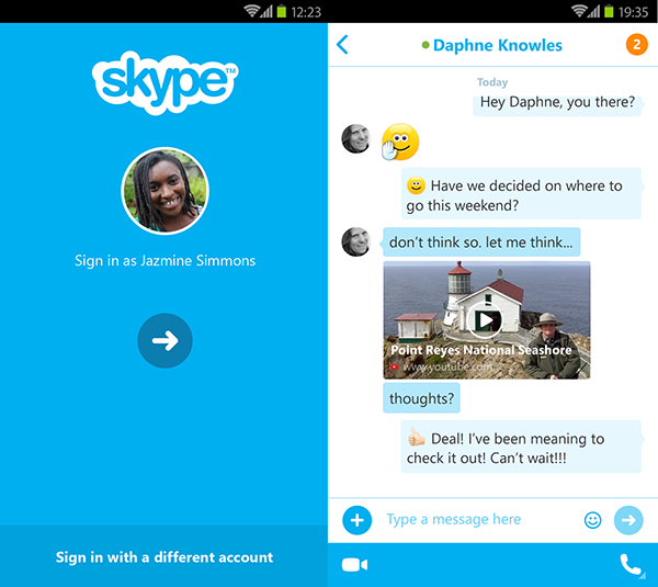 Android için Skype güncellendi