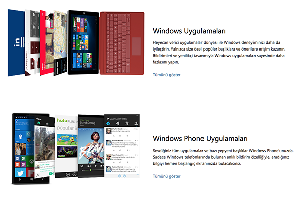 Microsoft, evrensel uygulama mağazasını hayata geçirdi