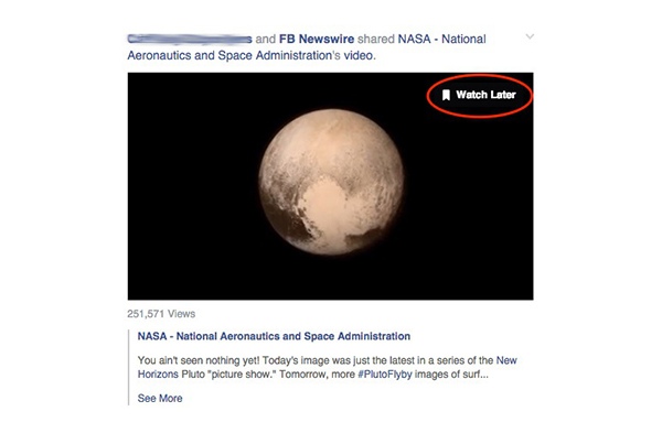 Facebook'dan videolar için 'daha sonra izle' butonu!