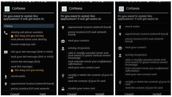Android için Cortana beta sürümü sızdırıldı