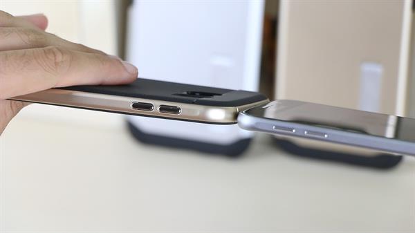 Samsung Galaxy S6 için metal zırh desteği 'Spigen Armor serisi kılıflar' video inceleme