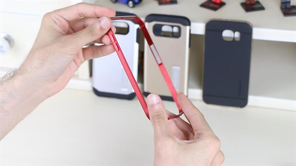 Samsung Galaxy S6 için metal zırh desteği 'Spigen Armor serisi kılıflar' video inceleme