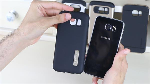 Samsung Galaxy S6 için metal zırh desteği 'Spigen Armor serisi kılıflar' video inceleme