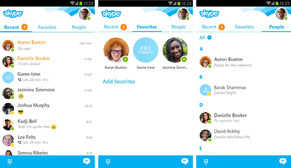 Android için Skype görsel olarak yenilendi
