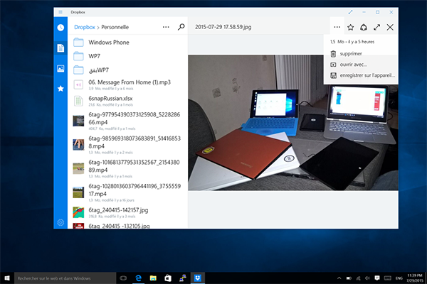 Dropbox, Windows 10'a adapte edildi