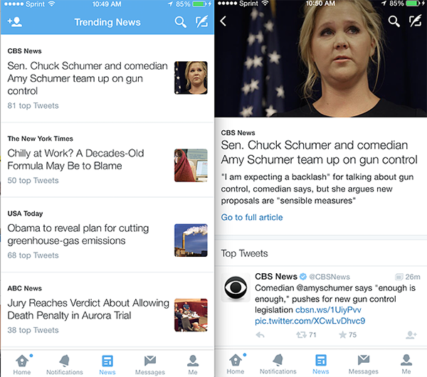 Twitter, mobil tarafa 'Haberler' sekmesi getiriyor